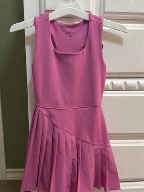 Girls' Sleeveless Pink Pleated A-Line Dress by Freely